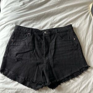 Wild Fable Black Frayed Hem Jean Shorts
